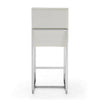 Element 37.2 in. Pearl White and Polished Chrome Stainless Steel Counter Height Bar Stool MHC-CS003-PW