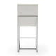 Element 37.2 in. Pearl White and Polished Chrome Stainless Steel Counter Height Bar Stool MHC-CS003-PW