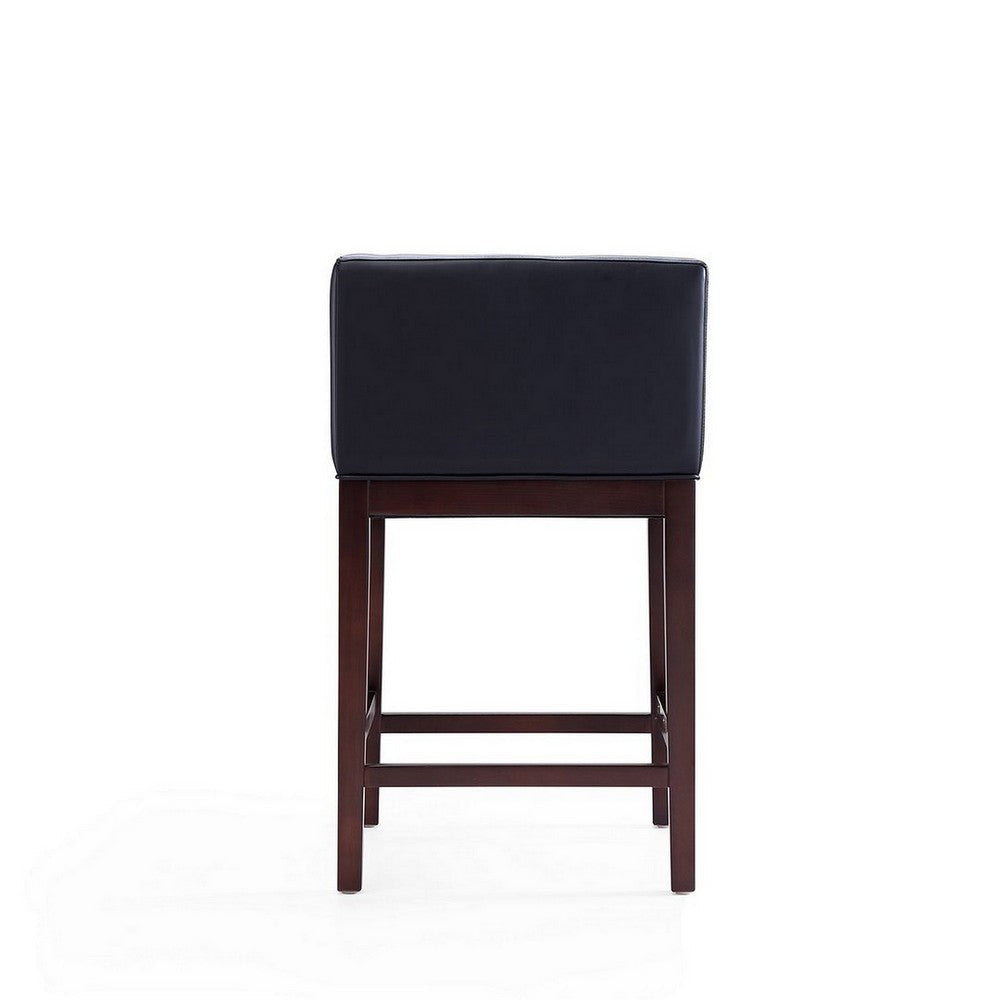 Kingsley 34 in. Black and Dark Walnut Beech Wood Counter Height Bar Stool MHC-CS005-BK
