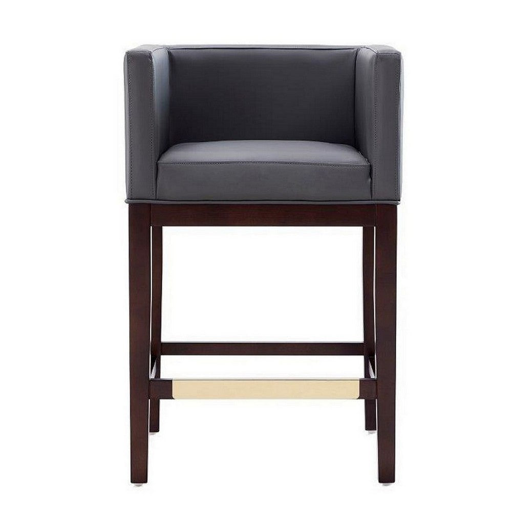 Kingsley 34 in. Grey and Dark Walnut Beech Wood Counter Height Bar Stool MHC-CS005-GY