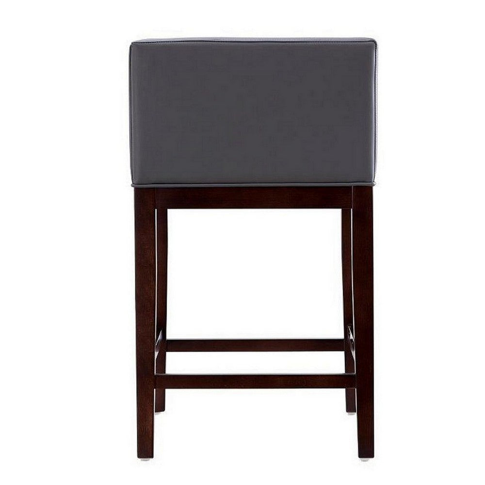 Kingsley 34 in. Grey and Dark Walnut Beech Wood Counter Height Bar Stool MHC-CS005-GY
