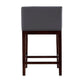 Kingsley 34 in. Grey and Dark Walnut Beech Wood Counter Height Bar Stool MHC-CS005-GY
