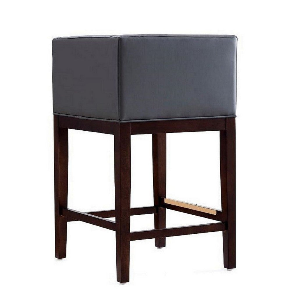 Kingsley 34 in. Grey and Dark Walnut Beech Wood Counter Height Bar Stool MHC-CS005-GY