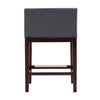 Kingsley 34 in. Grey and Dark Walnut Beech Wood Counter Height Bar Stool MHC-CS005-GY