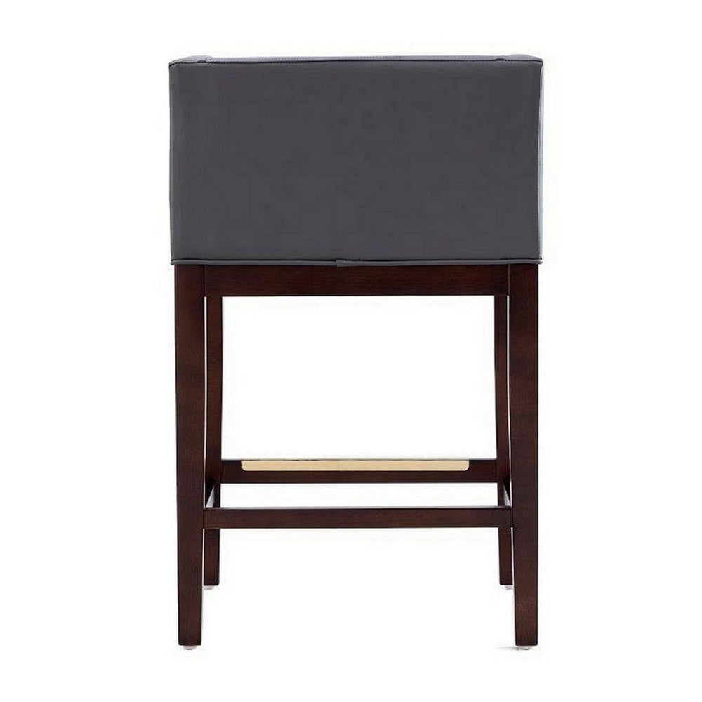 Kingsley 34 in. Grey and Dark Walnut Beech Wood Counter Height Bar Stool MHC-CS005-GY