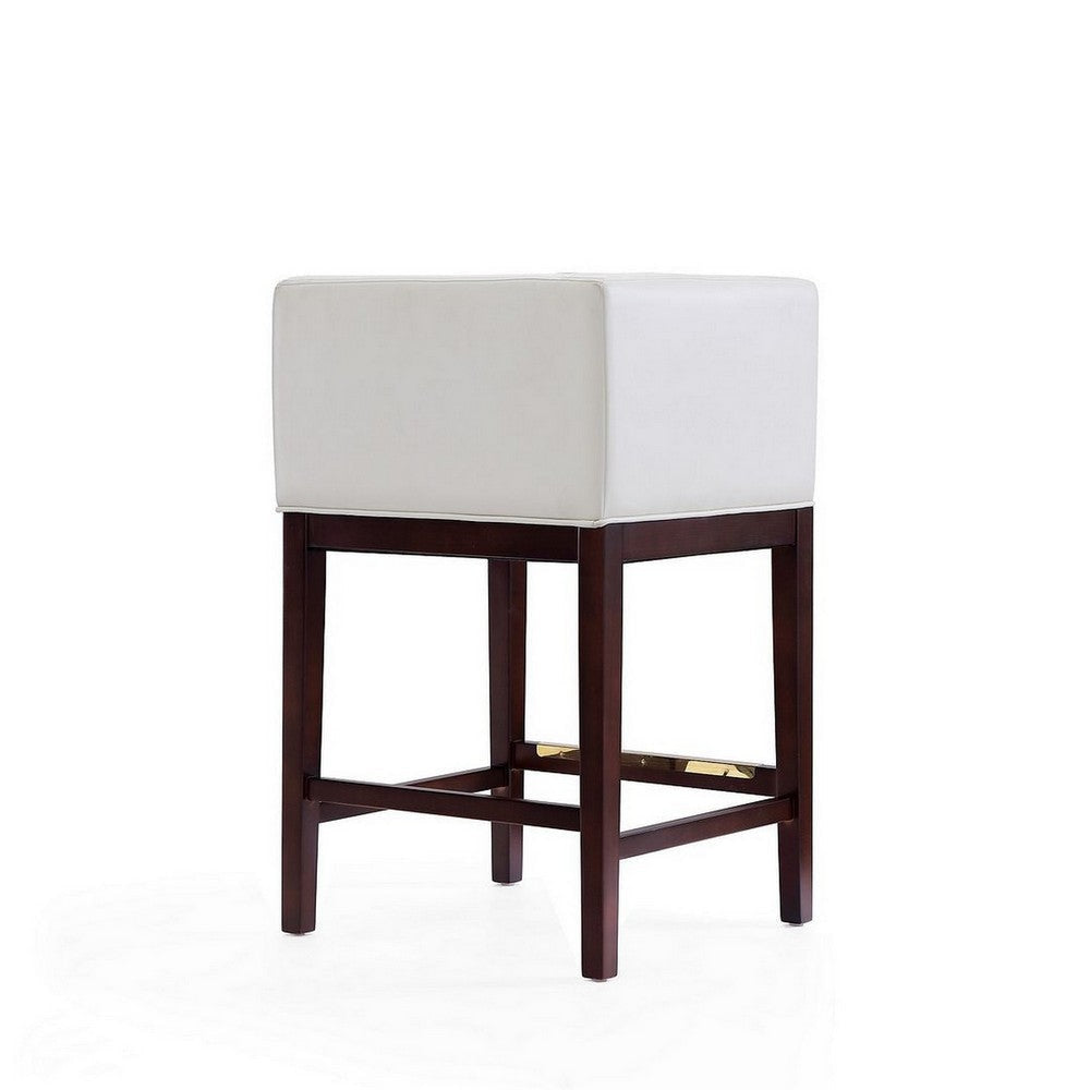 Kingsley 34 in. Ivory and Dark Walnut Beech Wood Counter Height Bar Stool MHC-CS005-IV