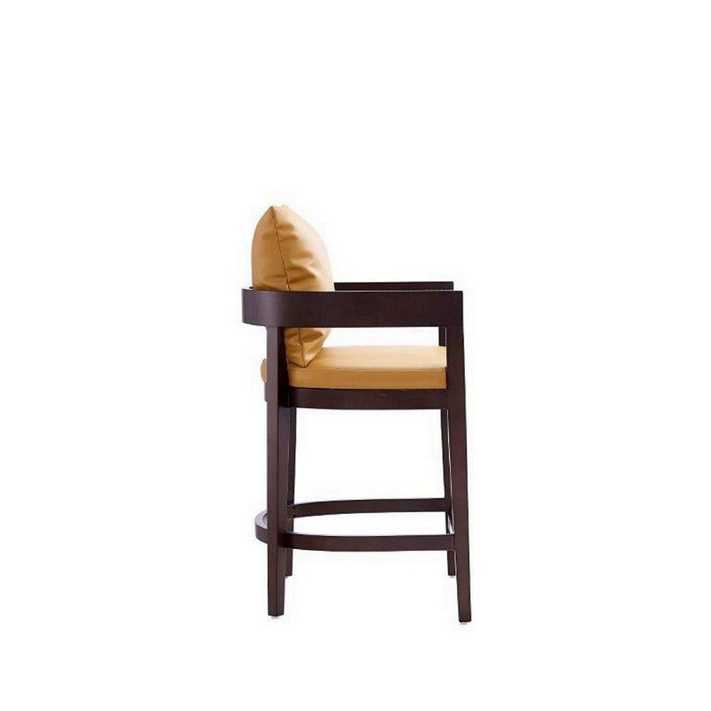 Ritz 34 in. Camel and Dark Walnut Beech Wood Counter Height Bar Stool MHC-CS006-CL