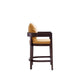 Ritz 34 in. Camel and Dark Walnut Beech Wood Counter Height Bar Stool MHC-CS006-CL