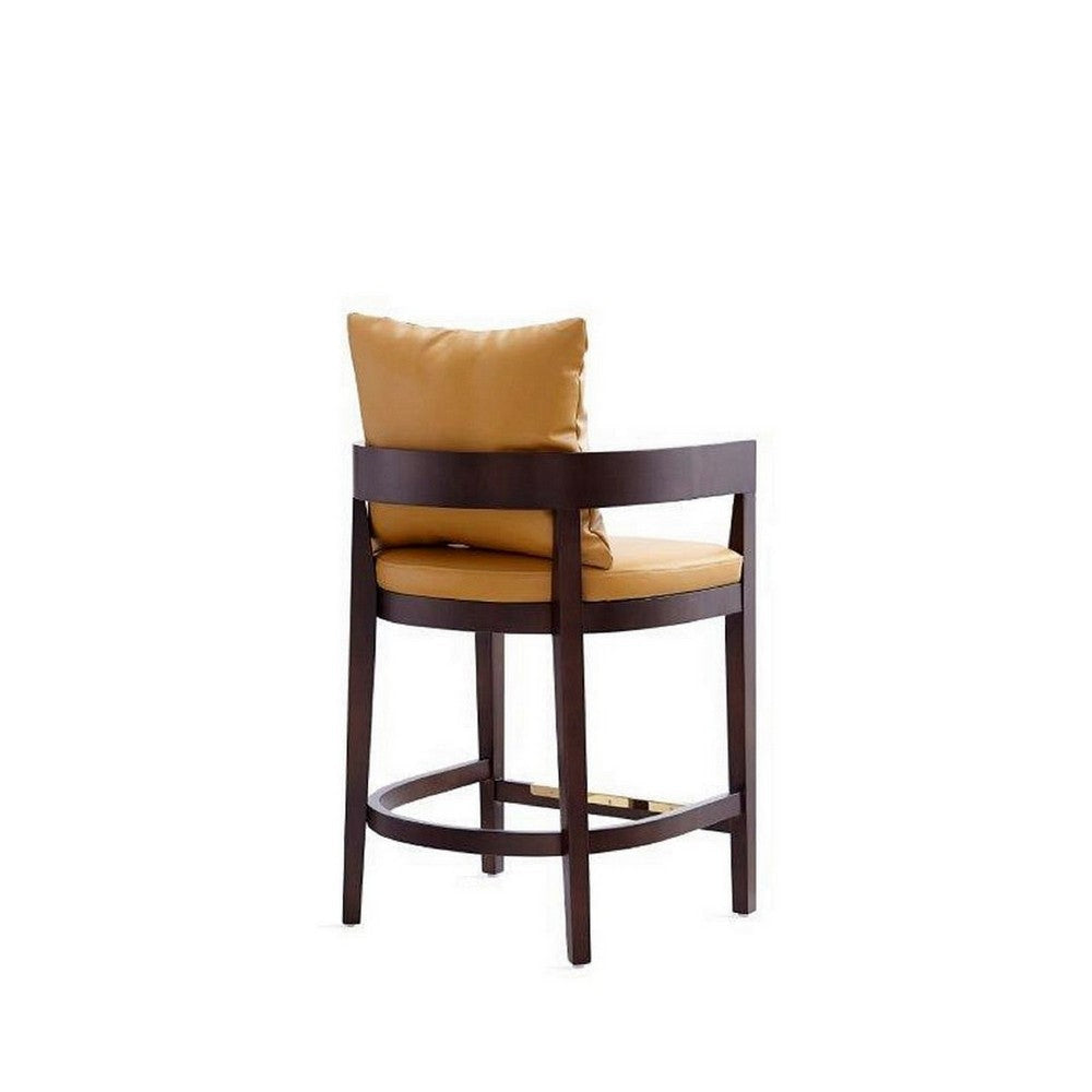 Ritz 34 in. Camel and Dark Walnut Beech Wood Counter Height Bar Stool MHC-CS006-CL