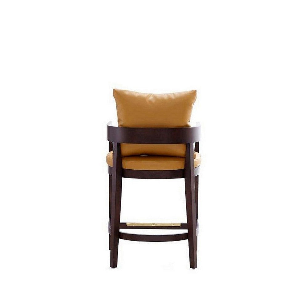 Ritz 34 in. Camel and Dark Walnut Beech Wood Counter Height Bar Stool MHC-CS006-CL