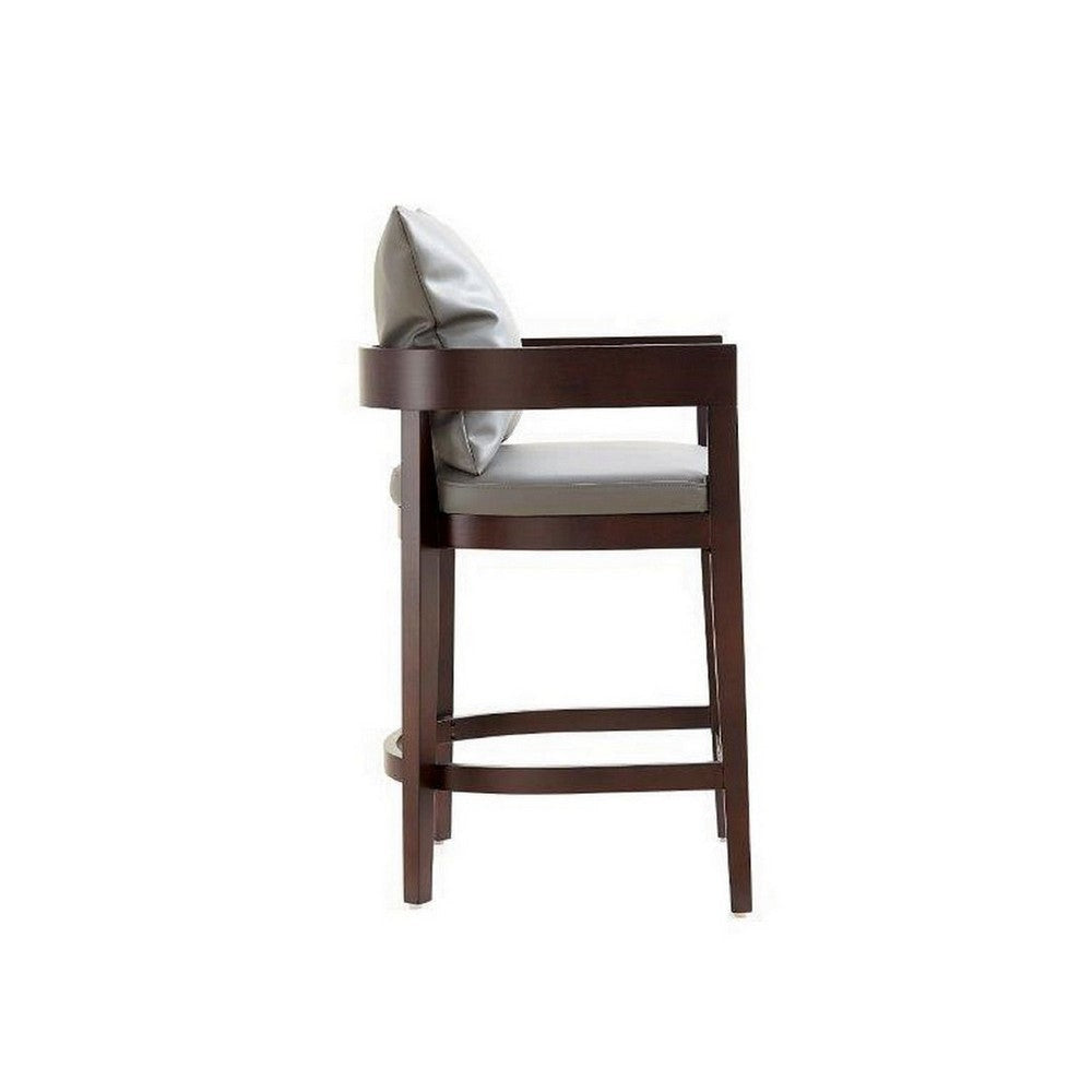 Ritz 34 in. Grey and Dark Walnut Beech Wood Counter Height Bar Stool MHC-CS006-GY