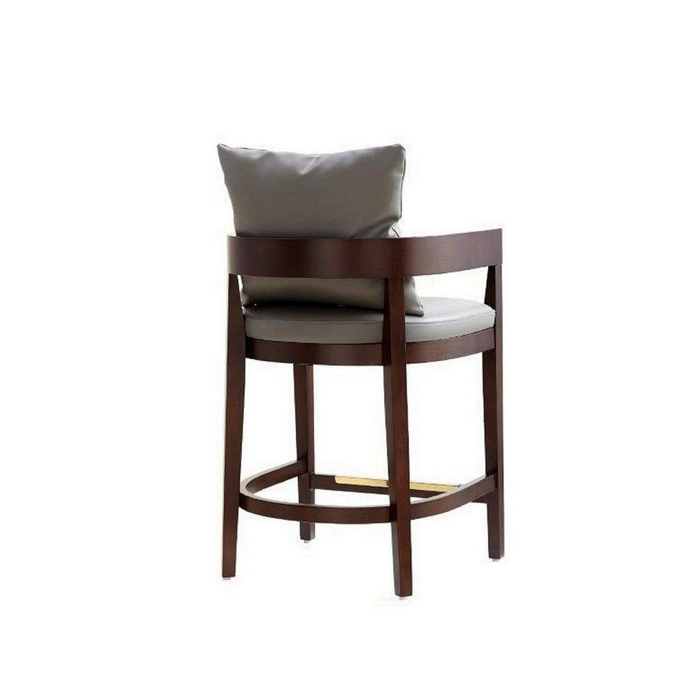 Ritz 34 in. Grey and Dark Walnut Beech Wood Counter Height Bar Stool MHC-CS006-GY
