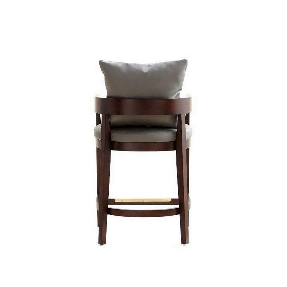 Ritz 34 in. Grey and Dark Walnut Beech Wood Counter Height Bar Stool MHC-CS006-GY