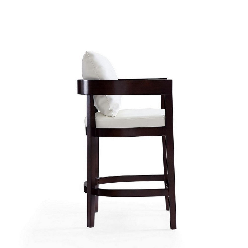 Ritz 34 in. Ivory and Dark Walnut Beech Wood Counter Height Bar Stool MHC-CS006-IV