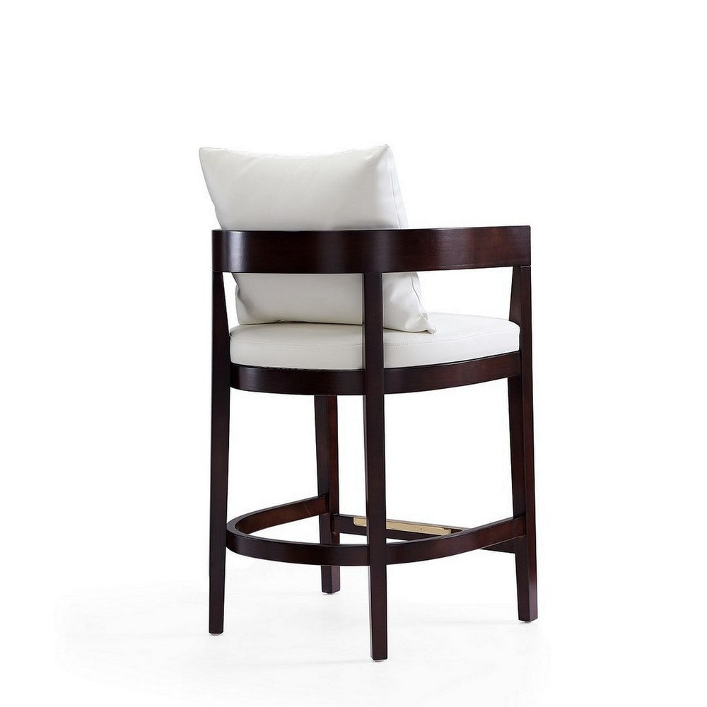 Ritz 34 in. Ivory and Dark Walnut Beech Wood Counter Height Bar Stool MHC-CS006-IV