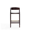 Klismos 36.75 in. Ivory and Dark Walnut Beech Wood Counter Height Bar Stool MHC-CS007-IV