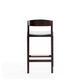 Klismos 36.75 in. Ivory and Dark Walnut Beech Wood Counter Height Bar Stool MHC-CS007-IV