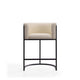 Cosmopolitan 33.8 in. Cream and Black Metal Counter Height Bar Stool MHC-CS008-CR