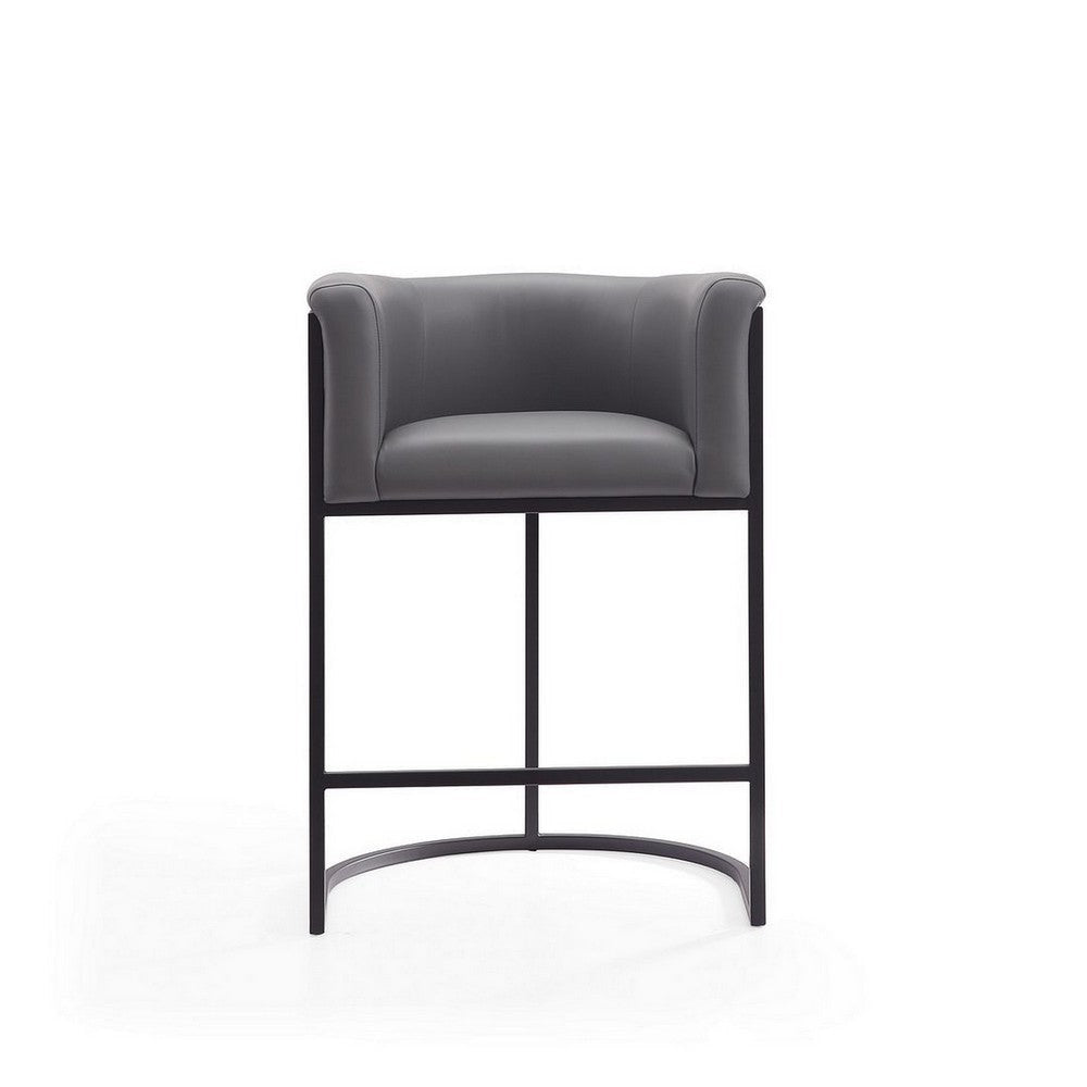 Cosmopolitan 33.8 in. Grey and Black Metal Counter Height Bar Stool MHC-CS008-GY