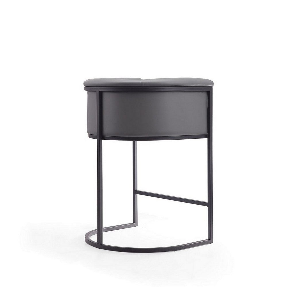 Cosmopolitan 33.8 in. Grey and Black Metal Counter Height Bar Stool MHC-CS008-GY