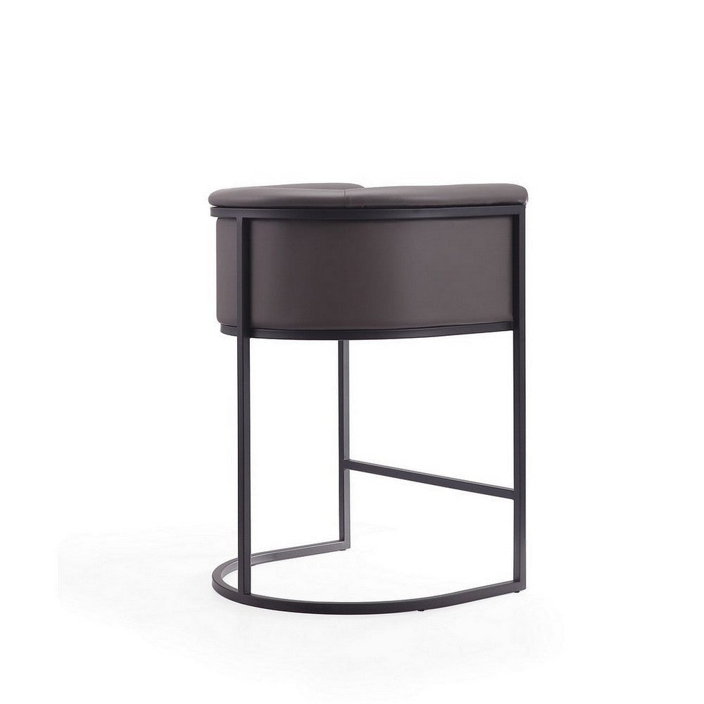 Cosmopolitan 33.8 in. Pebble and Black Metal Counter Height Bar Stool MHC-CS008-PE