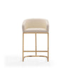 Louvre 36 in. Cream and Titanium Gold Stainless Steel Counter Height Bar Stool MHC-CS009-CR