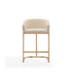 Louvre 36 in. Cream and Titanium Gold Stainless Steel Counter Height Bar Stool MHC-CS009-CR