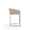 Louvre 36 in. Cream and Titanium Gold Stainless Steel Counter Height Bar Stool MHC-CS009-CR