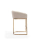 Louvre 36 in. Cream and Titanium Gold Stainless Steel Counter Height Bar Stool MHC-CS009-CR
