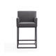 Ambassador 38 in. Grey and Black Metal Counter Height Bar Stool MHC-CS010-GY