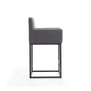 Ambassador 38 in. Grey and Black Metal Counter Height Bar Stool MHC-CS010-GY