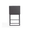 Ambassador 38 in. Grey and Black Metal Counter Height Bar Stool MHC-CS010-GY