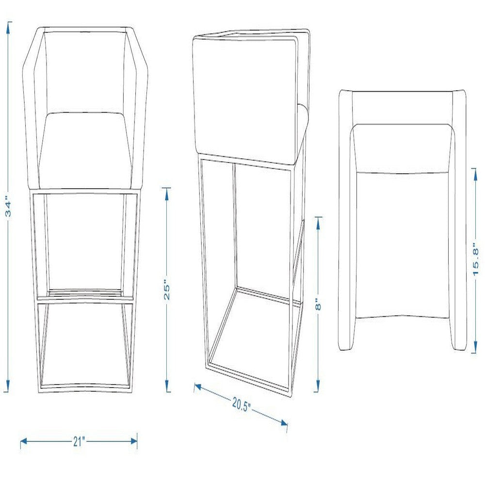 Embassy 34 in. Metal Counter Height Bar Stool in Clay MHC-CS011-CL