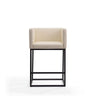 Embassy 34 in. Cream and Black Metal Counter Height Bar Stool MHC-CS011-CR