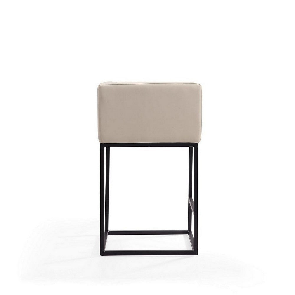Embassy 34 in. Cream and Black Metal Counter Height Bar Stool MHC-CS011-CR