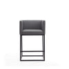 Embassy 34 in. Grey and Black Metal Counter Height Bar Stool MHC-CS011-GY