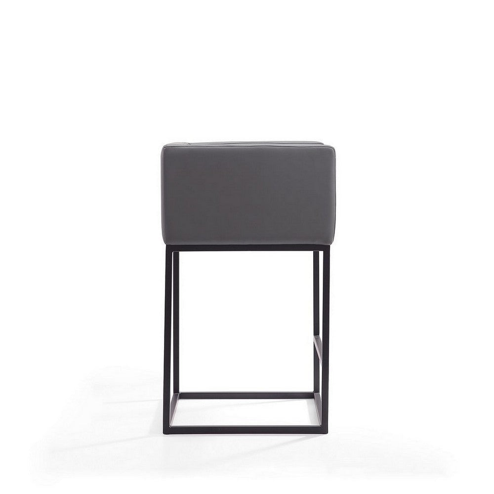 Embassy 34 in. Grey and Black Metal Counter Height Bar Stool MHC-CS011-GY