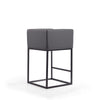 Embassy 34 in. Grey and Black Metal Counter Height Bar Stool MHC-CS011-GY