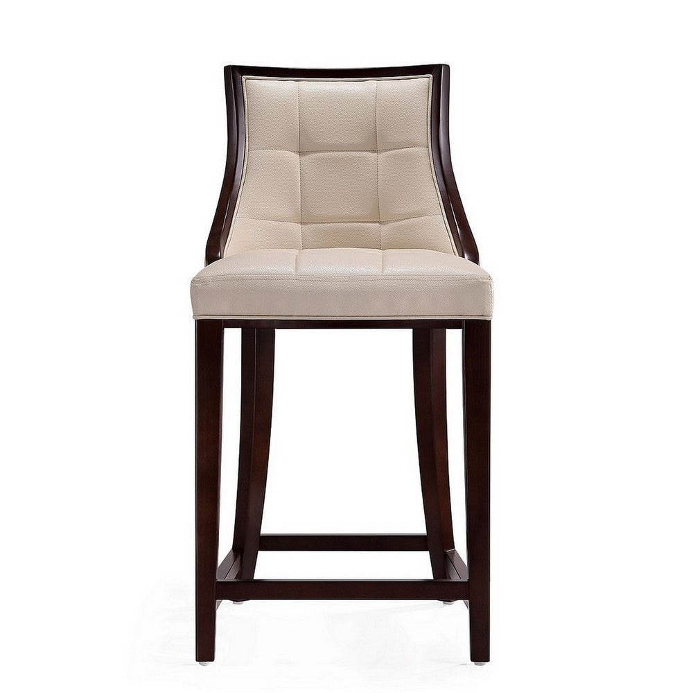 Fifth Ave 39.5 in. Cream and Dark Walnut Beech Wood Counter Height Bar Stool MHC-CS012-CR