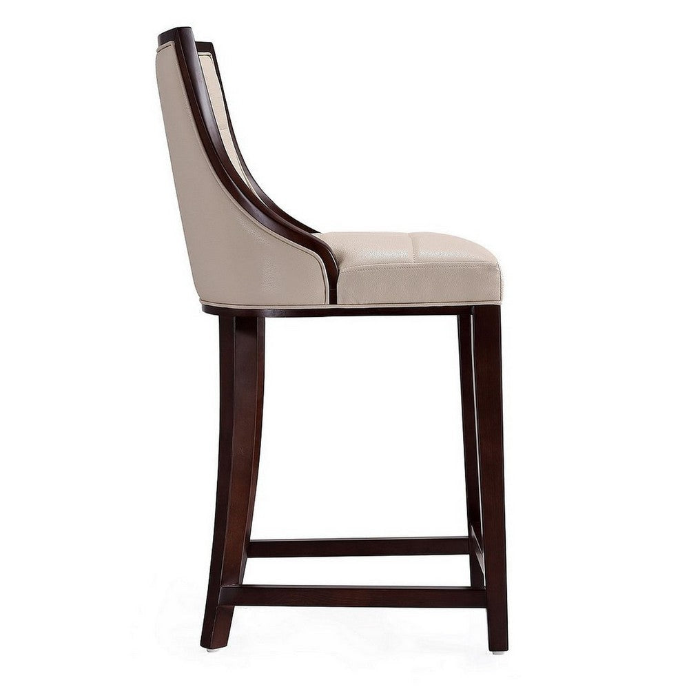 Fifth Ave 39.5 in. Cream and Dark Walnut Beech Wood Counter Height Bar Stool MHC-CS012-CR