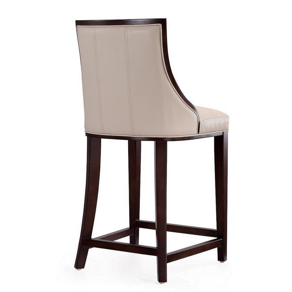 Fifth Ave 39.5 in. Cream and Dark Walnut Beech Wood Counter Height Bar Stool MHC-CS012-CR