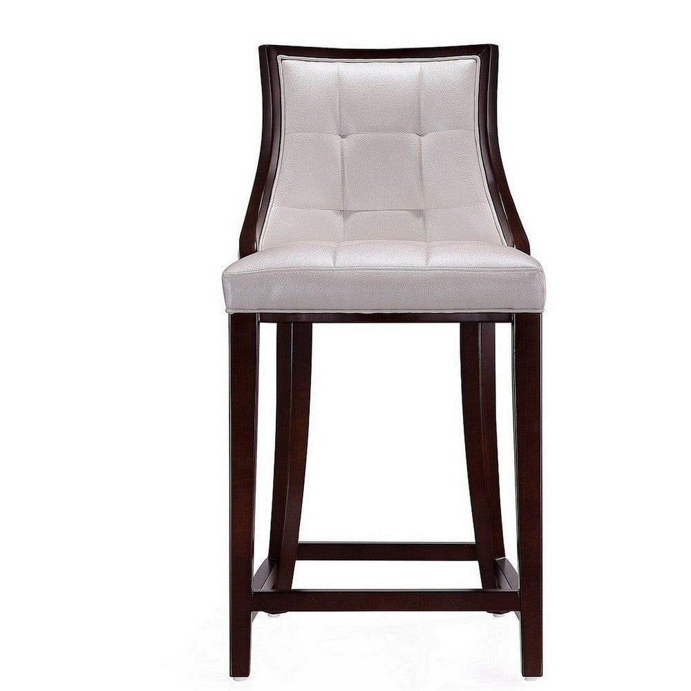 Fifth Ave 39.5 in. White and Walnut Beech Wood Counter Height Bar Stool MHC-CS012-PW