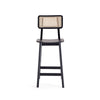 Versailles Counter Stool in Black and Natural Cane MHC-CSCA01-BK