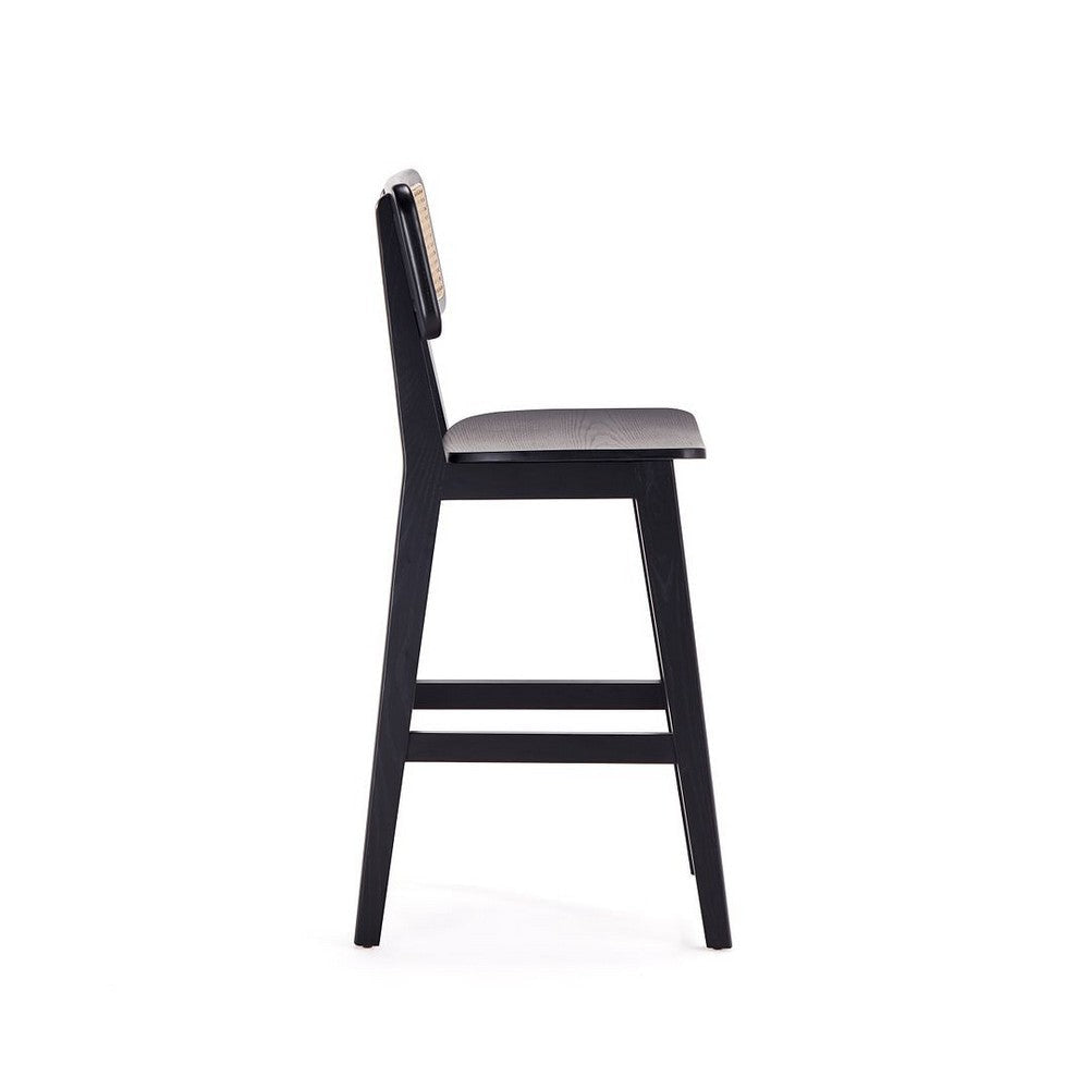 Versailles Counter Stool in Black and Natural Cane MHC-CSCA01-BK