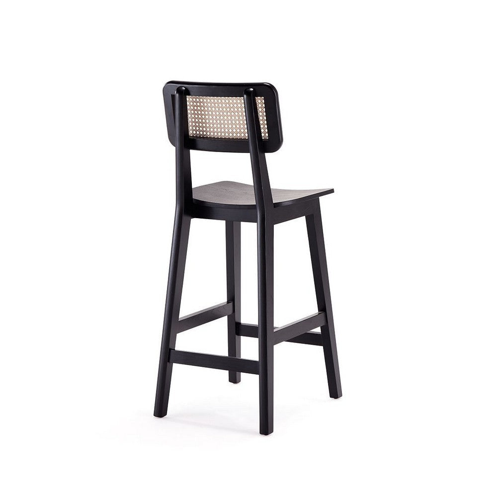 Versailles Counter Stool in Black and Natural Cane MHC-CSCA01-BK