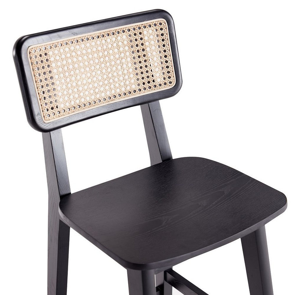 Versailles Counter Stool in Black and Natural Cane MHC-CSCA01-BK