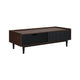 Duane Modern Ribbed Coffee Table with Drawer and Shelf in Dark Brown and Black MHC-CT-11GLF-BK