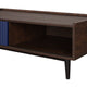 Duane Modern Ribbed Coffee Table with Drawer and Shelf in Dark Brown and Navy Blue MHC-CT-11GLF-NB