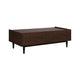 Duane Modern Ribbed Coffee Table with Drawer and Shelf in Dark Brown and Navy Blue MHC-CT-11GLF-NB