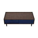 Duane Modern Ribbed Coffee Table with Drawer and Shelf in Dark Brown and Navy Blue MHC-CT-11GLF-NB